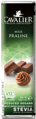 Cavalier Stevia Chocolate Bar Milk Praline 40g